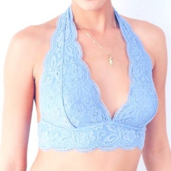 Urban Outfitters Other - NWOT Urban Outfitter's Blue Lace Halter Bralette